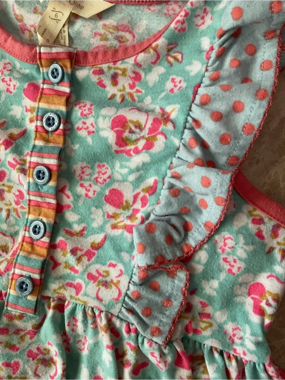 Matilda Jane Floral and Polka Dot pjs Set top and shorts ruffles